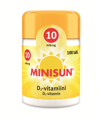 Minisun D-Vitamiini 10 mcg - Apteekki 360 Helsinki - Verkkoapteekki