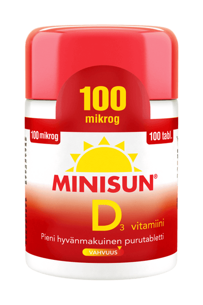 Minisun D-Vitamiini 100 mikrog - Apteekki 360 Helsinki - Verkkoapteekki