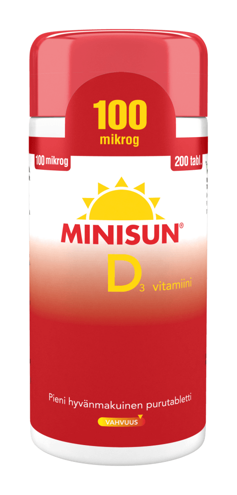 Minisun D-Vitamiini 100 mikrog - Apteekki 360 Helsinki - Verkkoapteekki