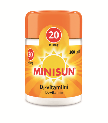 Minisun D-Vitamiini 20 mikrog - Apteekki 360 Helsinki - Verkkoapteekki