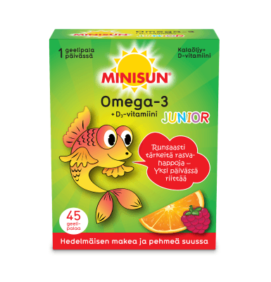 Minisun Omega Junior - Omega-3 & D-vitamiini lapselle - Apteekki 360 Helsinki - Verkkoapteekki