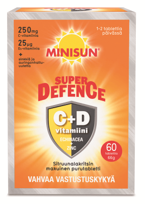 Minisun Super Defence - C-D3-vitamiinit Purutabletti - Apteekki 360 Helsinki - Verkkoapteekki