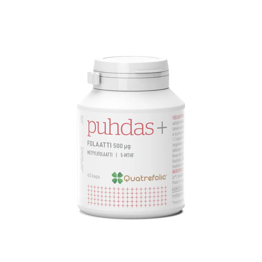 Puhdas+ Folaatti 5-MTHF 500 mgc (B9-vitamiini) - Apteekki 360 Helsinki - Verkkoapteekki