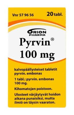 Pyrvin 100 Mg Tabl, Kalvopääll - Apteekki 360 Helsinki - Verkkoapteekki