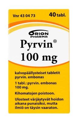 Pyrvin 100 Mg Tabl, Kalvopääll - Apteekki 360 Helsinki - Verkkoapteekki