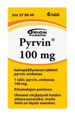 Pyrvin 100 Mg Tabl, Kalvopääll - Apteekki 360 Helsinki - Verkkoapteekki