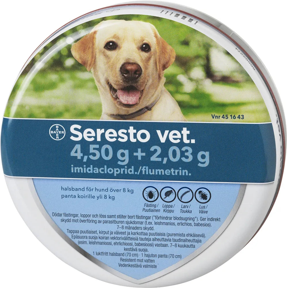 Seresto Vet Koirille Yli 8 Kg 2,03 G/4,5 G Panta - Apteekki 360 Helsinki - Verkkoapteekki