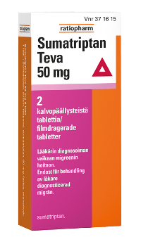 Sumatriptan Teva 50 Mg Tabl, Kalvopääll - Apteekki 360 Helsinki - Verkkoapteekki