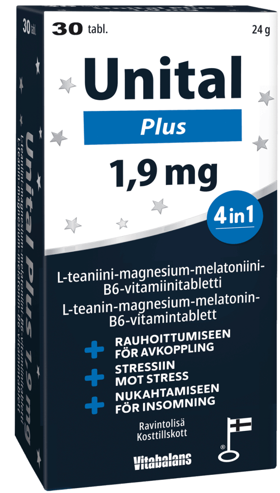 Unital Plus 1,9 mg - Melatoniini - Apteekki 360 Helsinki - Verkkoapteekki